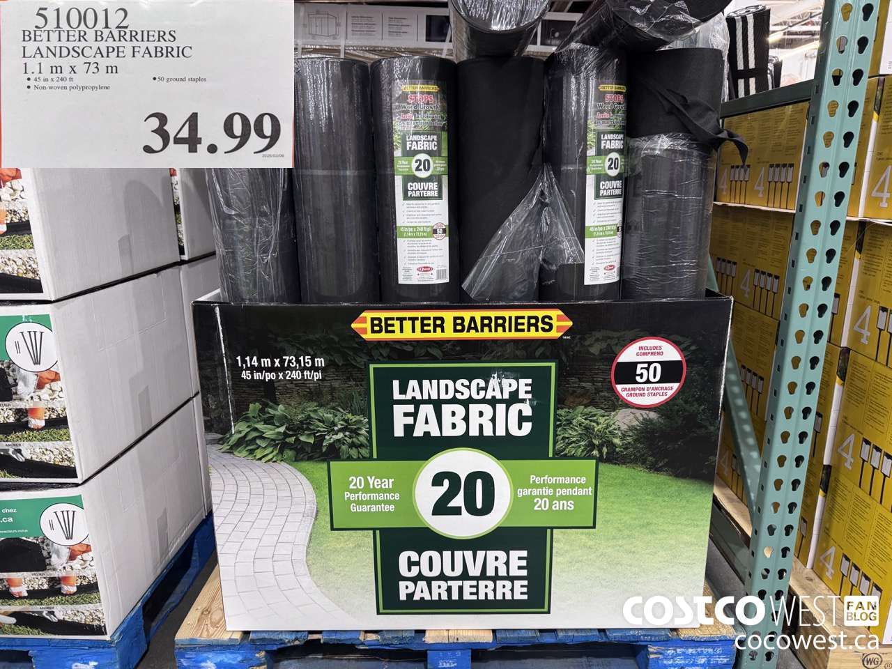 510012 BETTER BARRIERS LANDSCAPE FABRIC 1.1M X 73M $34.99