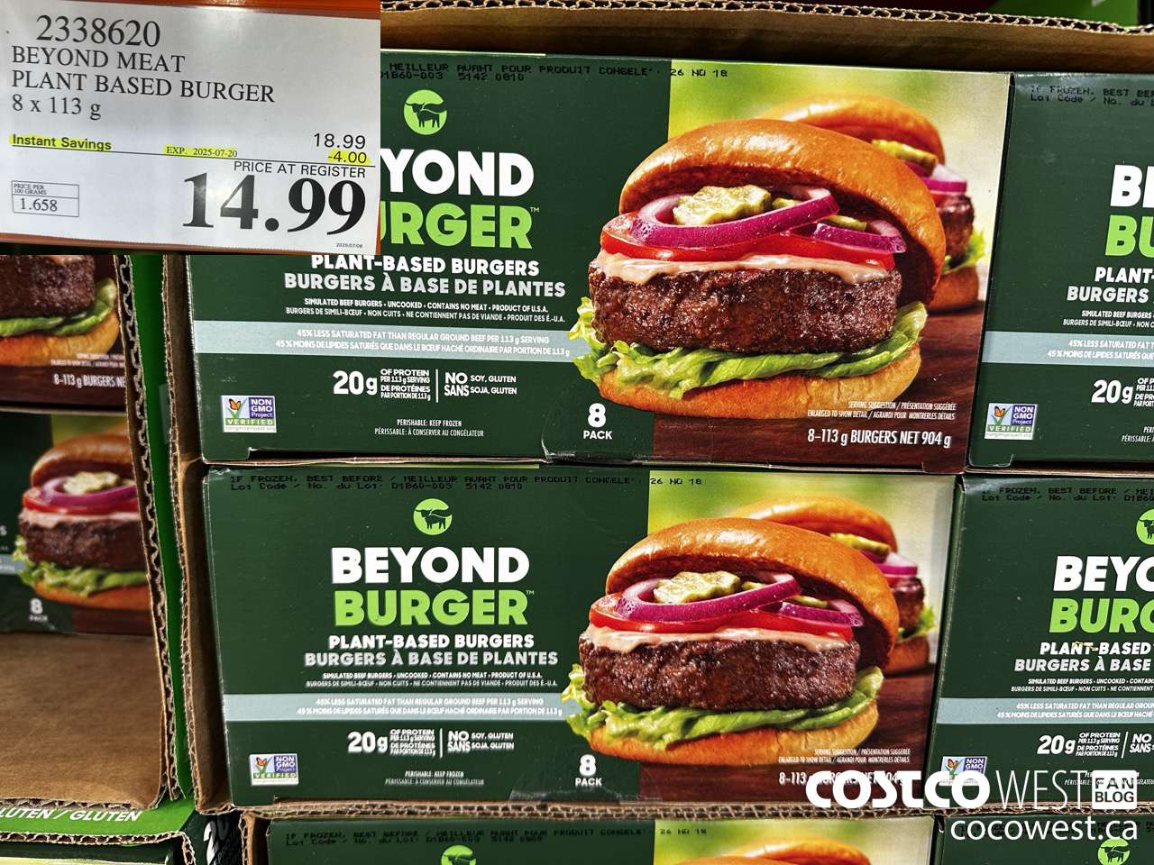 2338620 BEYOND MEAT PLANT BASED BURGER 8 x 113 g ($4.00 INSTANT SAVINGS EXPIRES ON 2025-07-20) $14.99