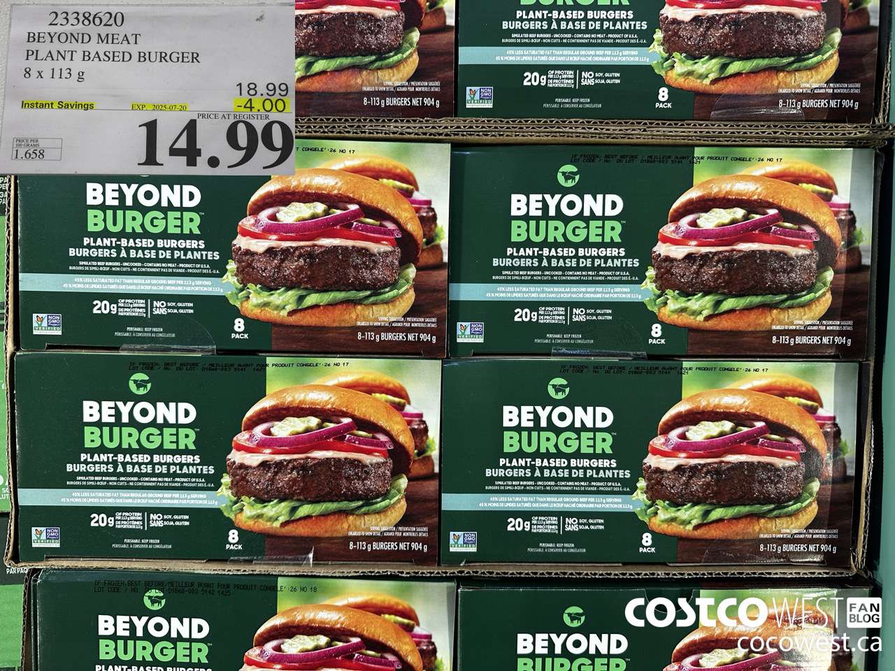 2338620 BEYOND MEAT PLANT BASED BURGER 8 x 113 g ($4.00 INSTANT SAVINGS EXPIRES ON 2025-07-20) $14.99