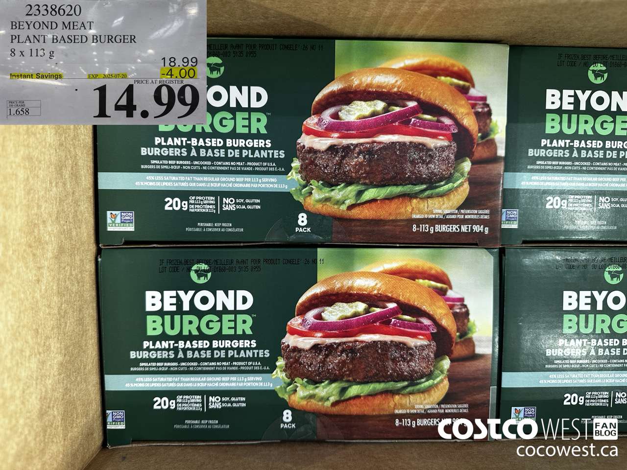 2338620 BEYOND MEAT PLANT BASED BURGER 8 x 113 g ($4.00 INSTANT SAVINGS EXPIRES ON 2025-07-20) $14.99