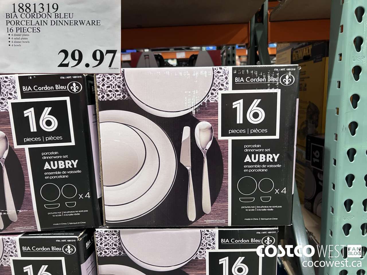 1881319 BIA CORDON BLEU PORCELAIN DINNERWARE 16 PIECES $29.97