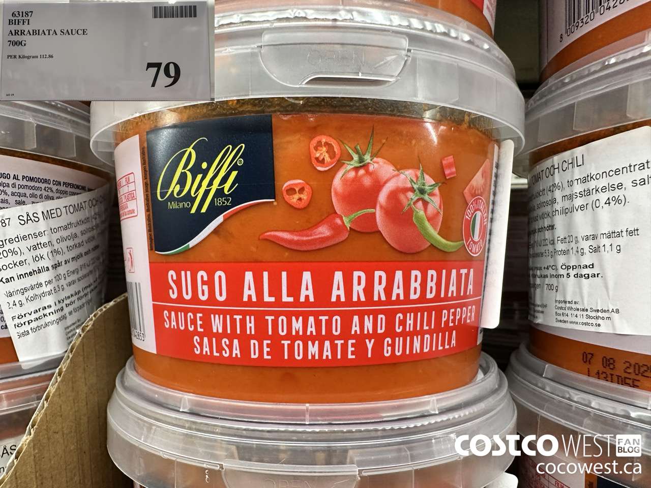 63187 BIFFI ARRABIATA SAUCE 700G $79.00