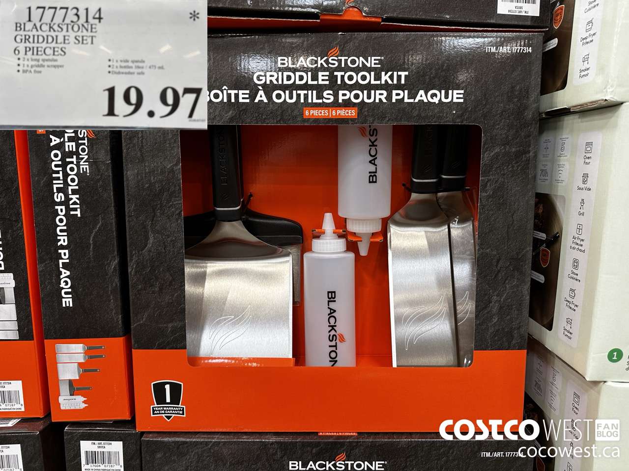 1777314 BLACKSTONE GRIDDLE SET 6 PIECES  $19.97