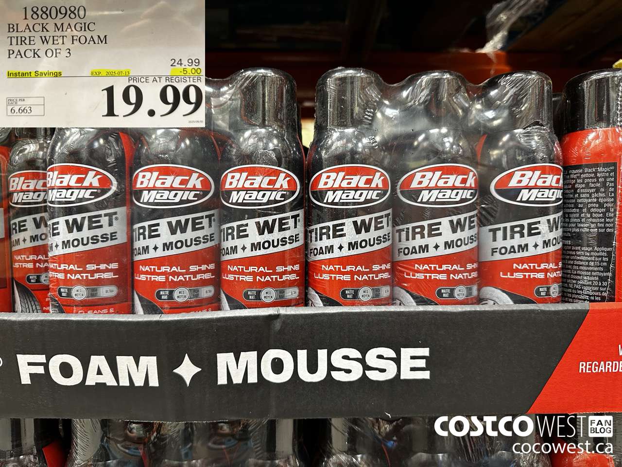 1880980 BLACK MAGIC WET SHINE TIRE FOAM PACK OF 3 X 510G ($5.00 INSTANT SAVINGS EXPIRES ON 2025-07-13) $19.99