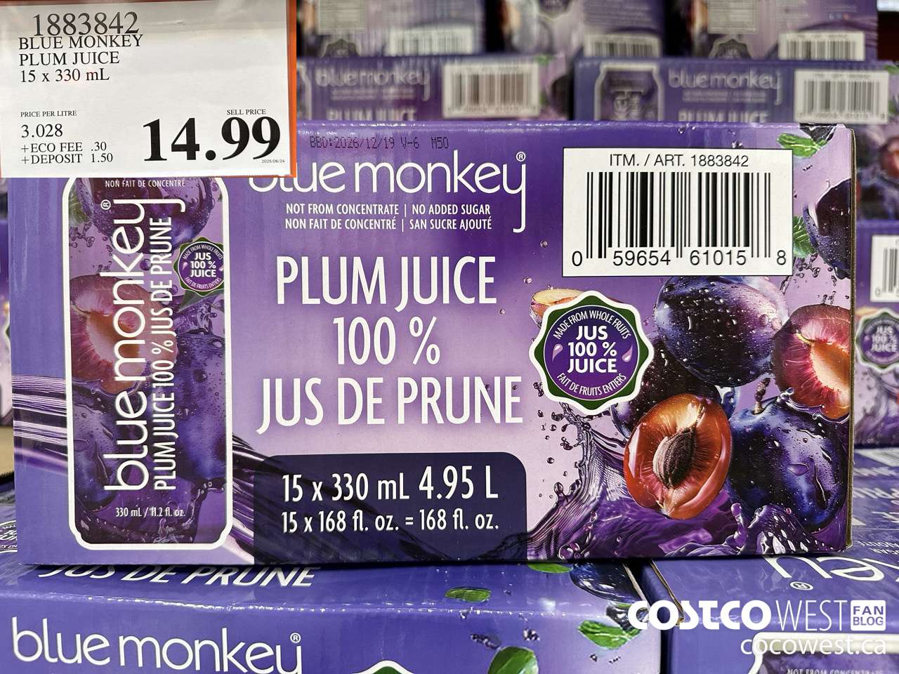 1883842 BLUE MONKEY PLUM JUICE 15 X 330ML $14.99