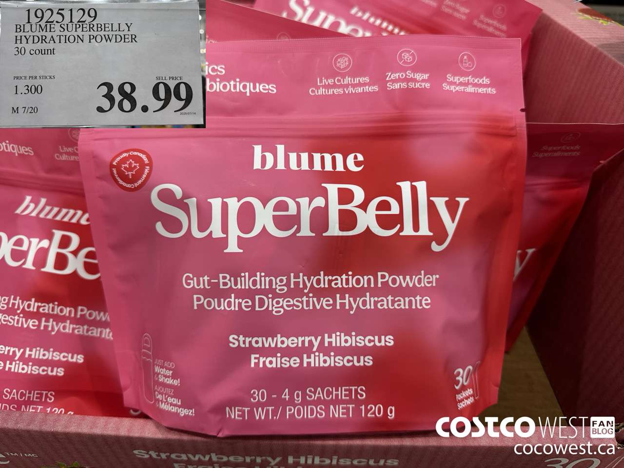 1925129 BLUME SUPERBELLY HYDRATION POWDER 30 COUNT $38.99