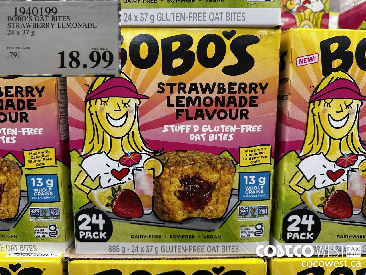 1940199 BOBO'S OAT BITES STRAWBERRY LEMONADE 24 X 37G $18.99