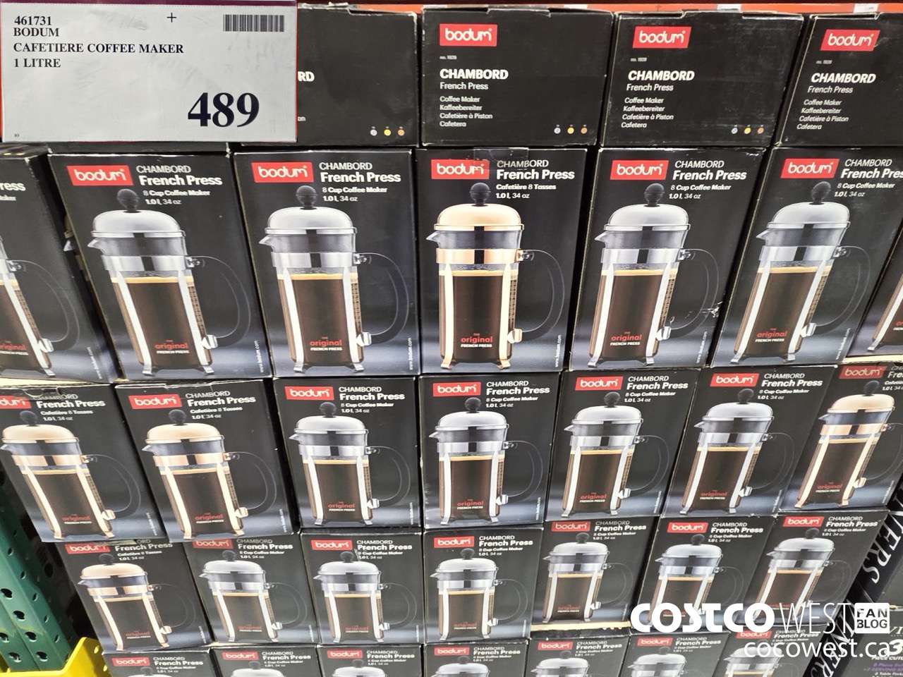 461731 BODUM CAFETIERE COFFEE MAKER 1 LITRE $489.00