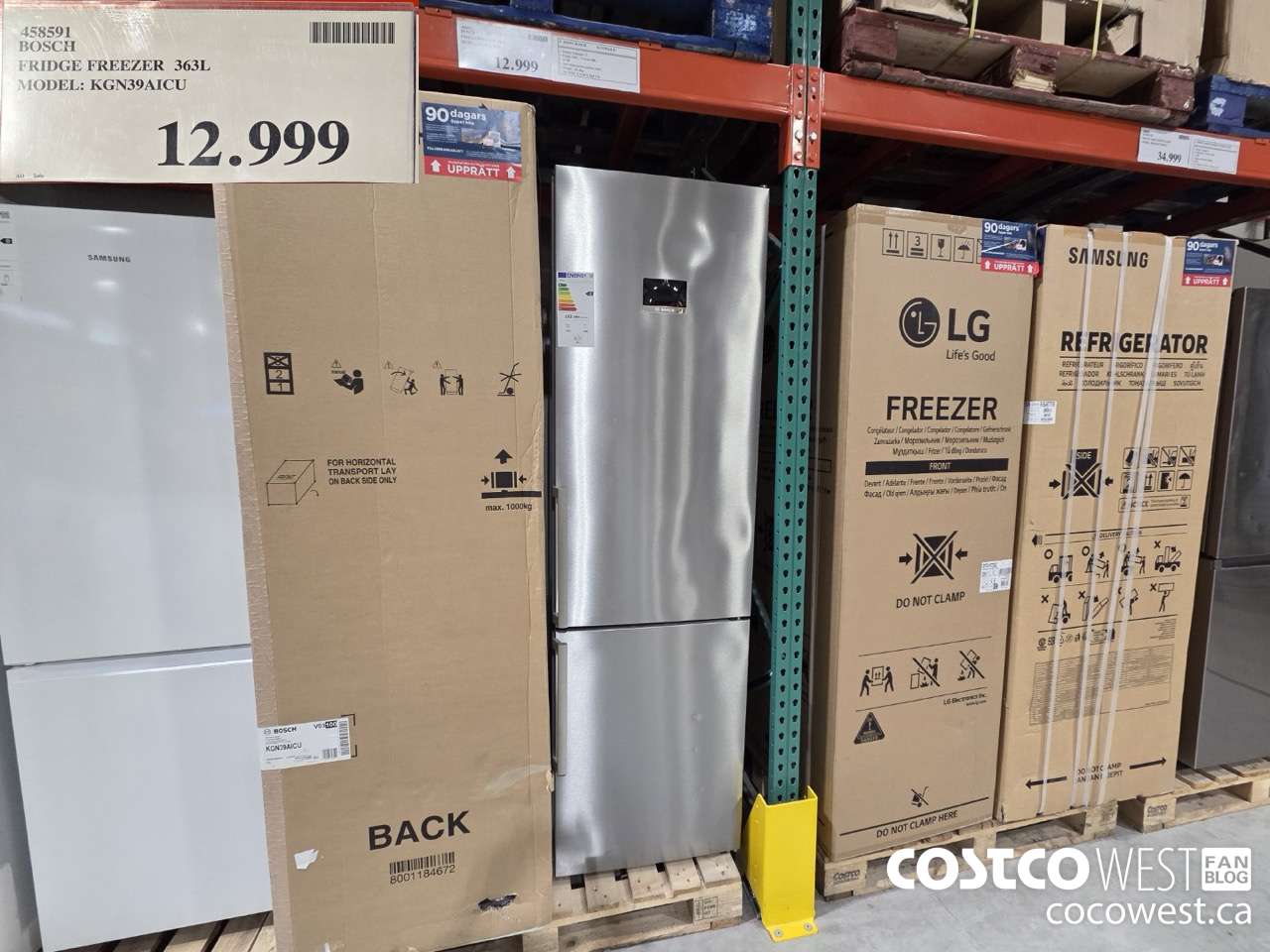 458591 BOSCH FRIDGE FREEZER 363L MODEL KGN39AICU $12999.00