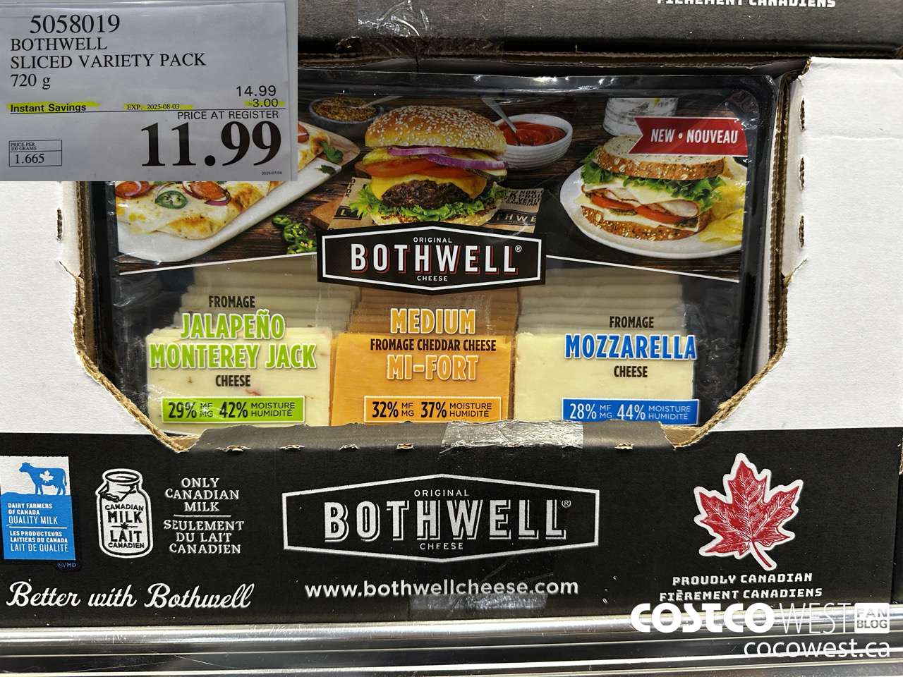 5058019 BOTHWELL SLICED VARIETY PACK 720 g ($3.00 INSTANT SAVINGS EXPIRES ON 2025-08-03) $11.99