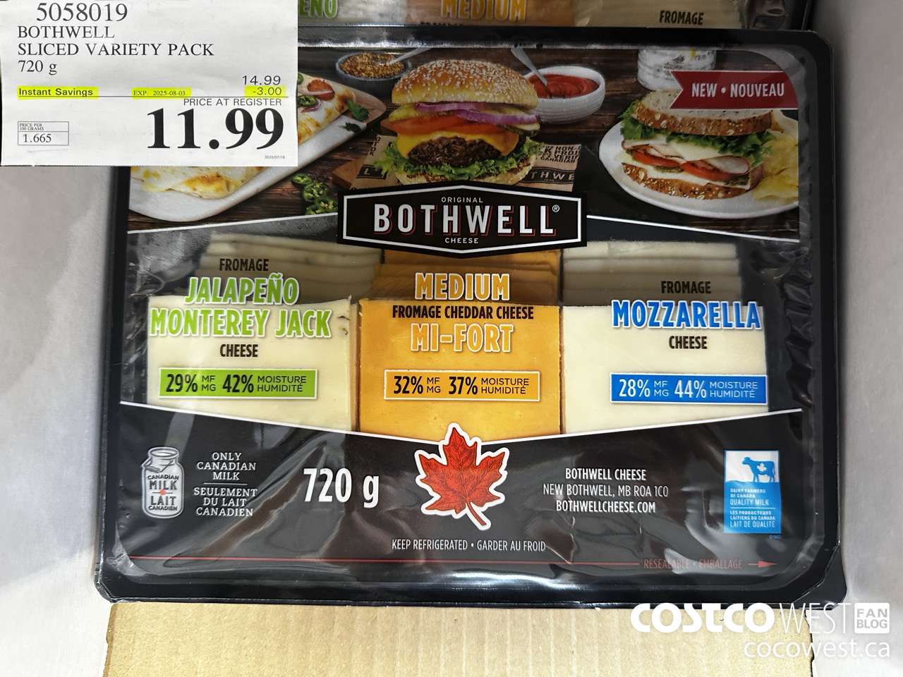 5058019 BOTHWELL SLICED VARIETY PACK 720 g ($3.00 INSTANT SAVINGS EXPIRES ON 2025-08-03) $11.99