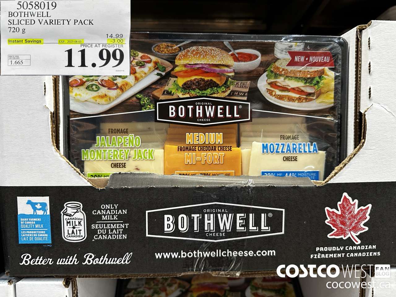 5058019 BOTHWELL SLICED VARIETY PACK 720 g ($3.00 INSTANT SAVINGS EXPIRES ON 2025-08-03) $11.99