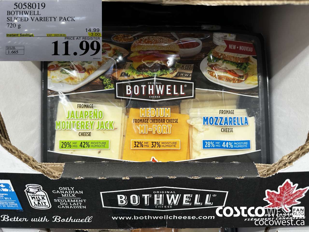 5058019 BOTHWELL SLICED VARIETY PACK 720 g ($3.00 INSTANT SAVINGS EXPIRES ON 2025-08-03) $11.99