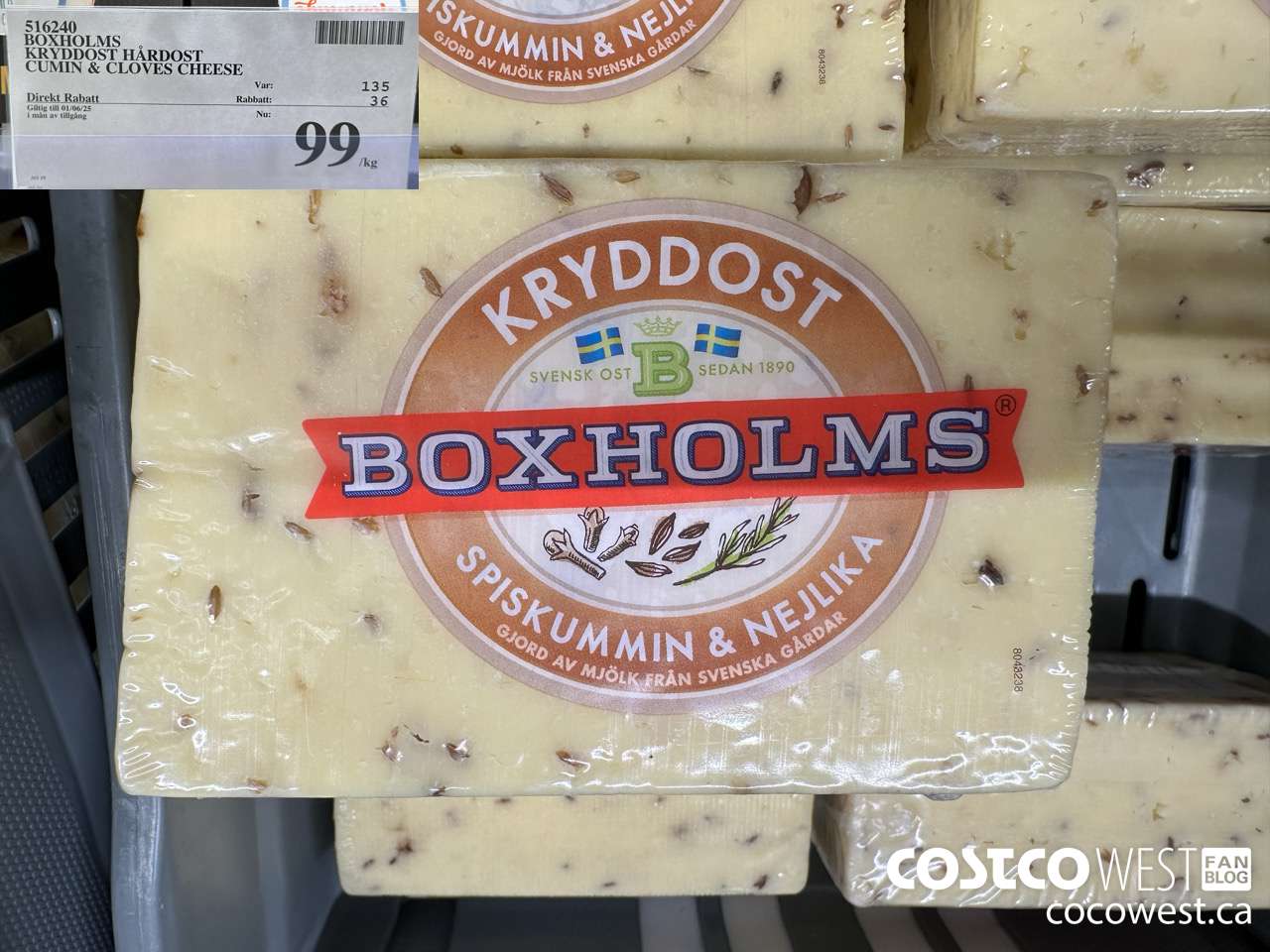 516240 BOXHOLMS KRYDDOST HARDOST CUMIN & CLOVES CHEESE ($36.00 INSTANT SAVINGS EXPIRES ON 2025-06-01) $99.00