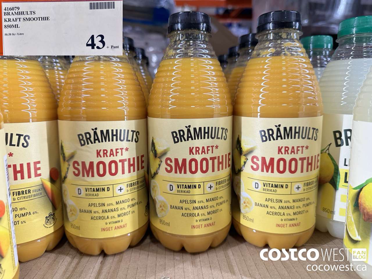 416079 BRAMHULTS KRAFT SMOOTHIE 850ML $43.00