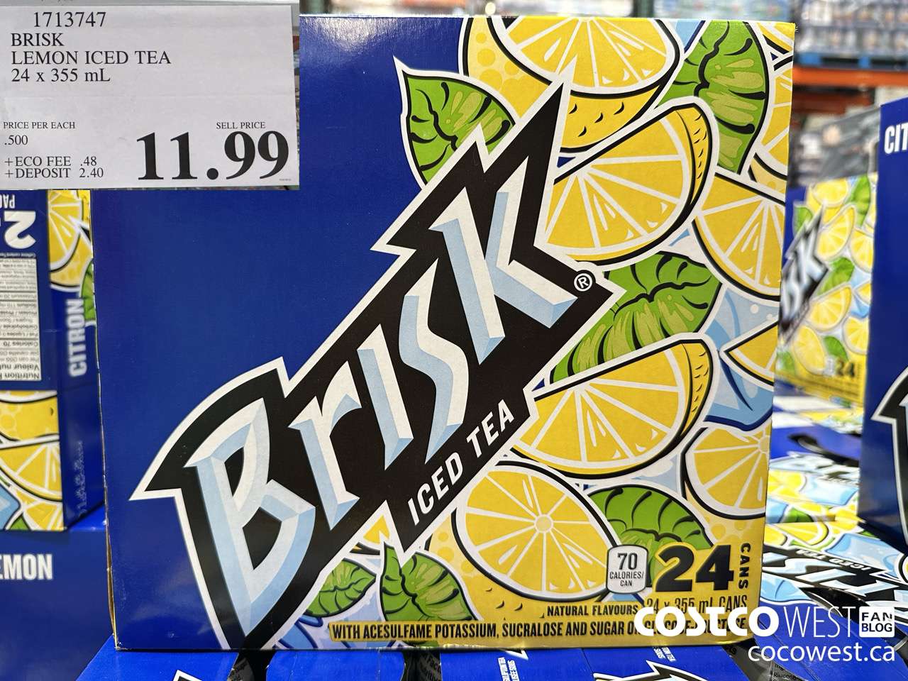 1713747 BRISK LEMON ICED TEA 24 X 355ML $11.99