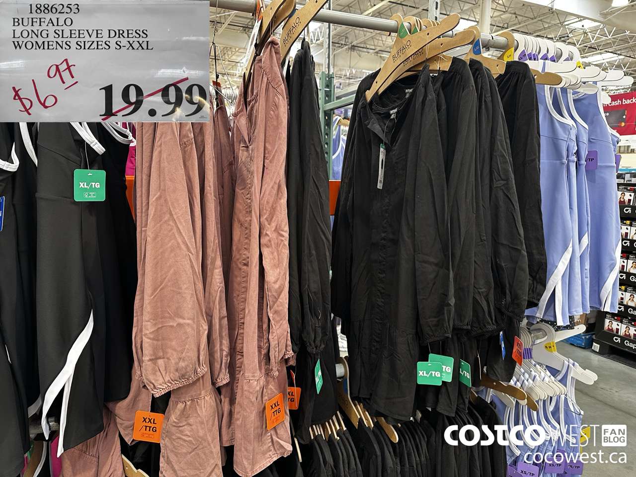 1886253 BUFFALO LONG SLEEVE DRESS WOMENS SIZES S-XXL $6.97