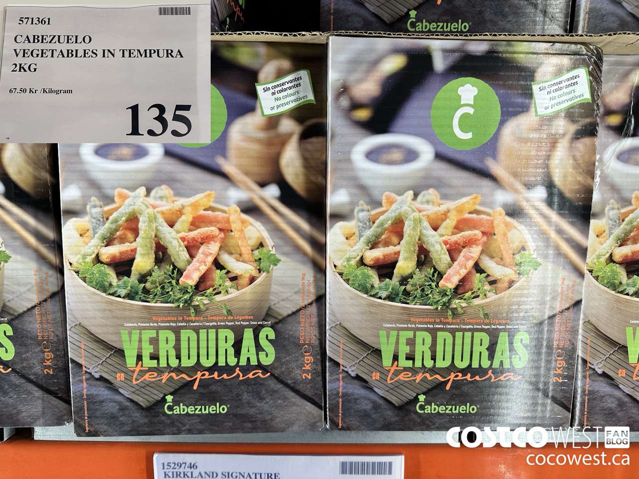 571361 CABEZUELO VEGETABLES IN TEMPURA 2KG $135.00