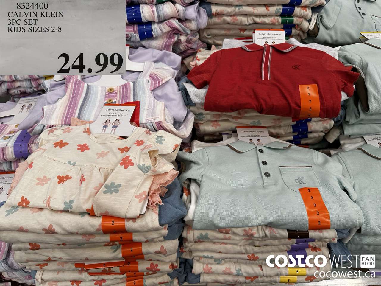 8324400 CALVIN KLEIN 3PC SET KIDS SIZES 2-8  $24.99