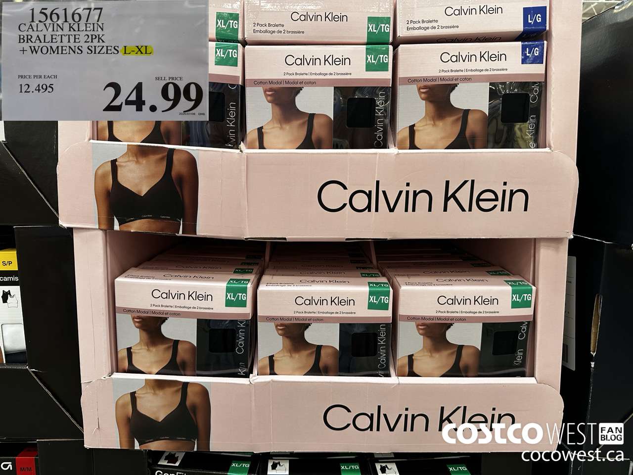 1561677 CALVIN KLEIN BRALETTE 2PK LADIES SIZES L-XL $24.99