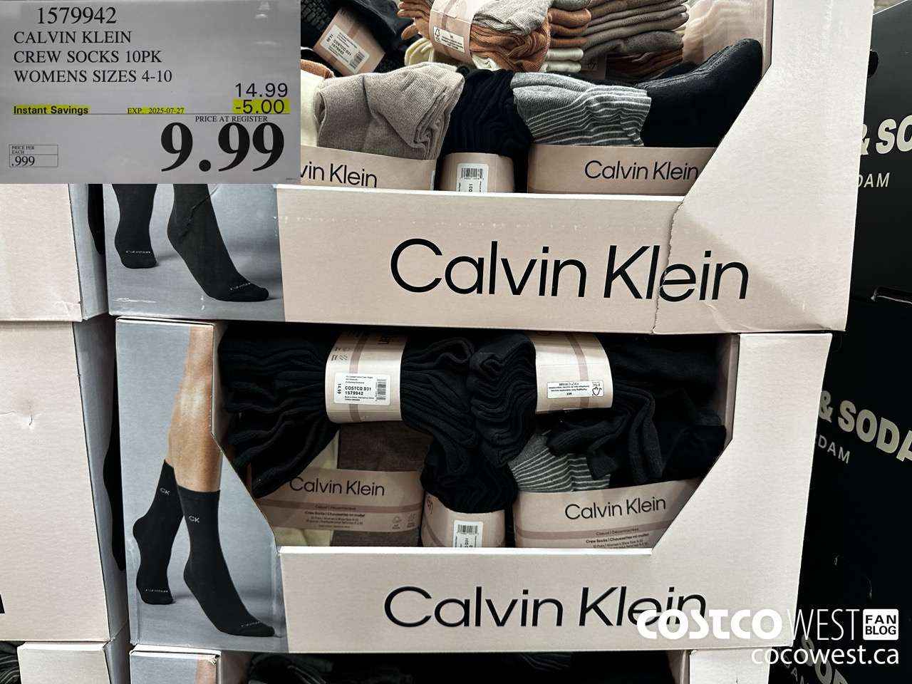1579942 CALVIN KLEIN CREW SOCK 10PK LADIES SIZES 4-10 ($5.00 INSTANT SAVINGS EXPIRES ON 2025-07-27) $9.99