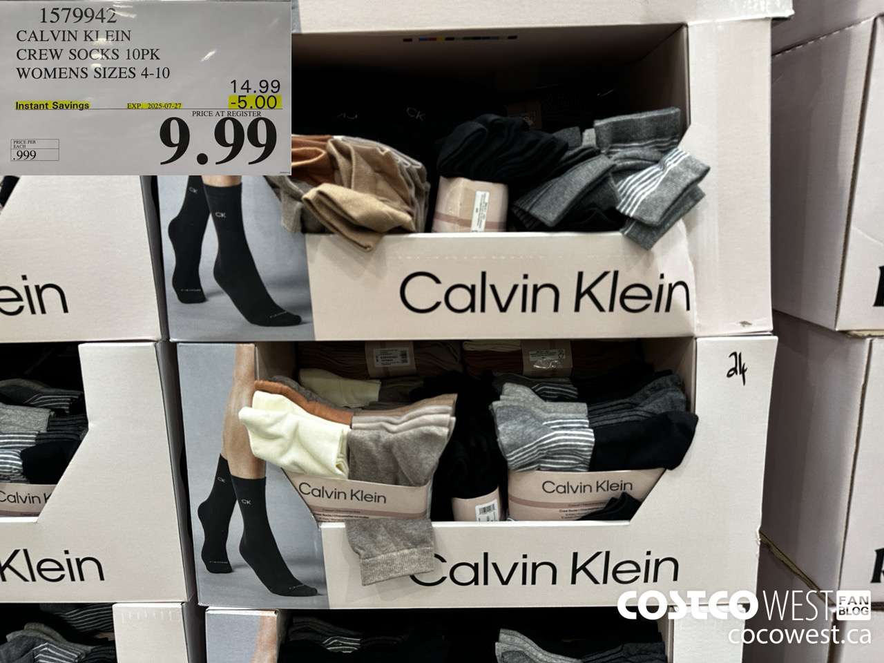 1579942 CALVIN KLEIN CREW SOCK 10PK LADIES SIZES 4-10 ($5.00 INSTANT SAVINGS EXPIRES ON 2025-07-27) $9.99