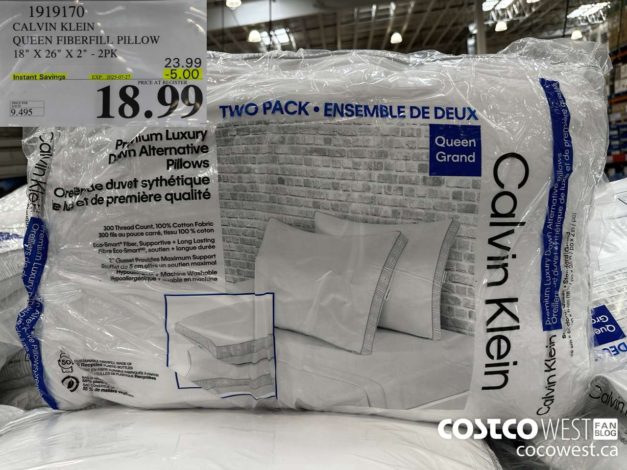 1919170 CALVIN KLEIN QUEEN FIBERFILL PILLOWS 18