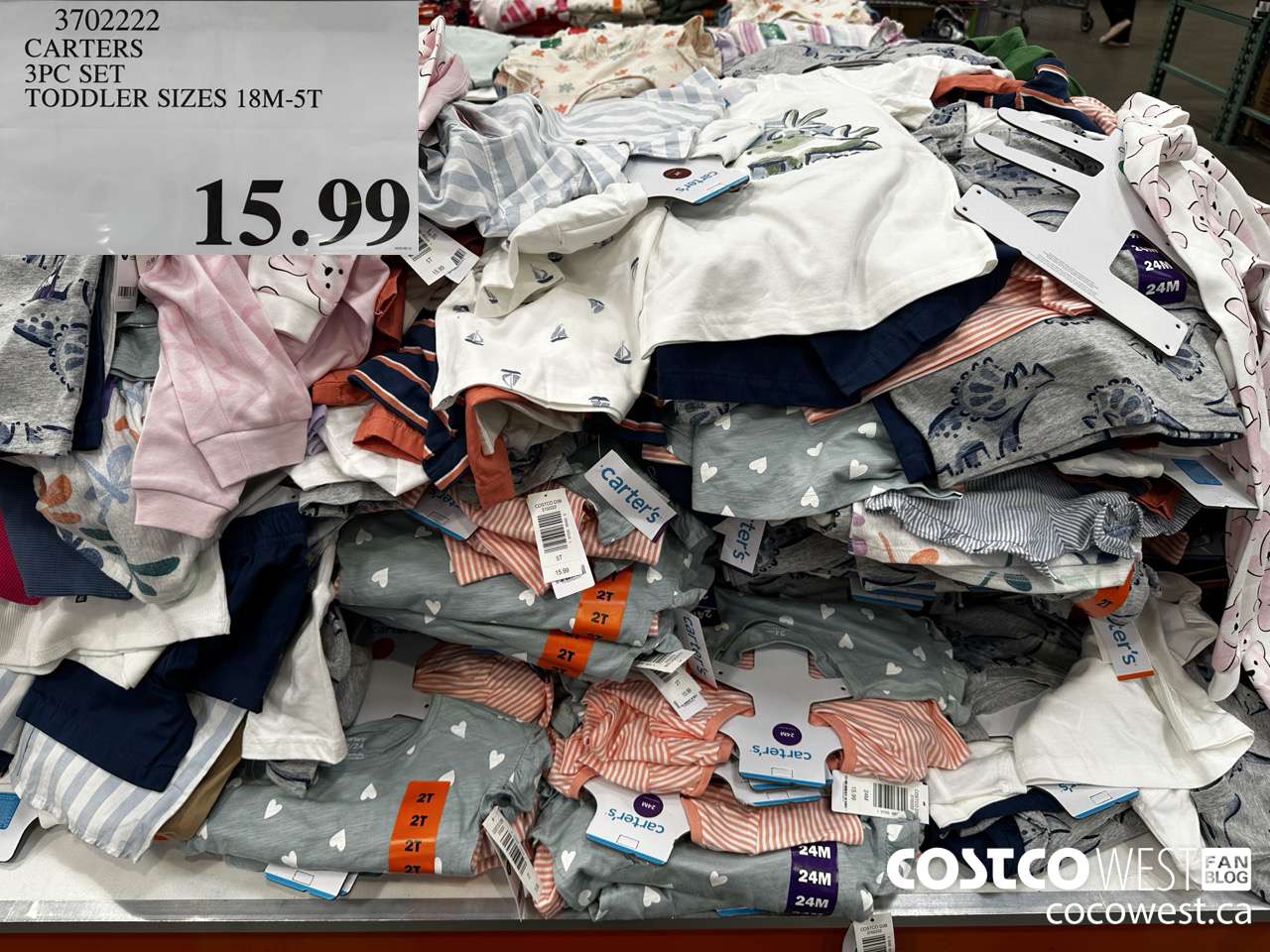 3702222 CARTERS 3PC SET TODDLER SIZES 18M-5T $15.99