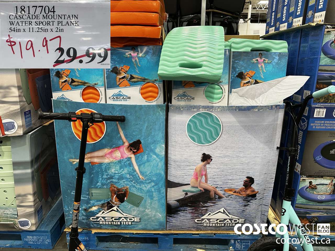 1817704 CASCADE MOUNTAIN WATER SPORT PLANK 54IN X 11.25IN X 2IN $19.97