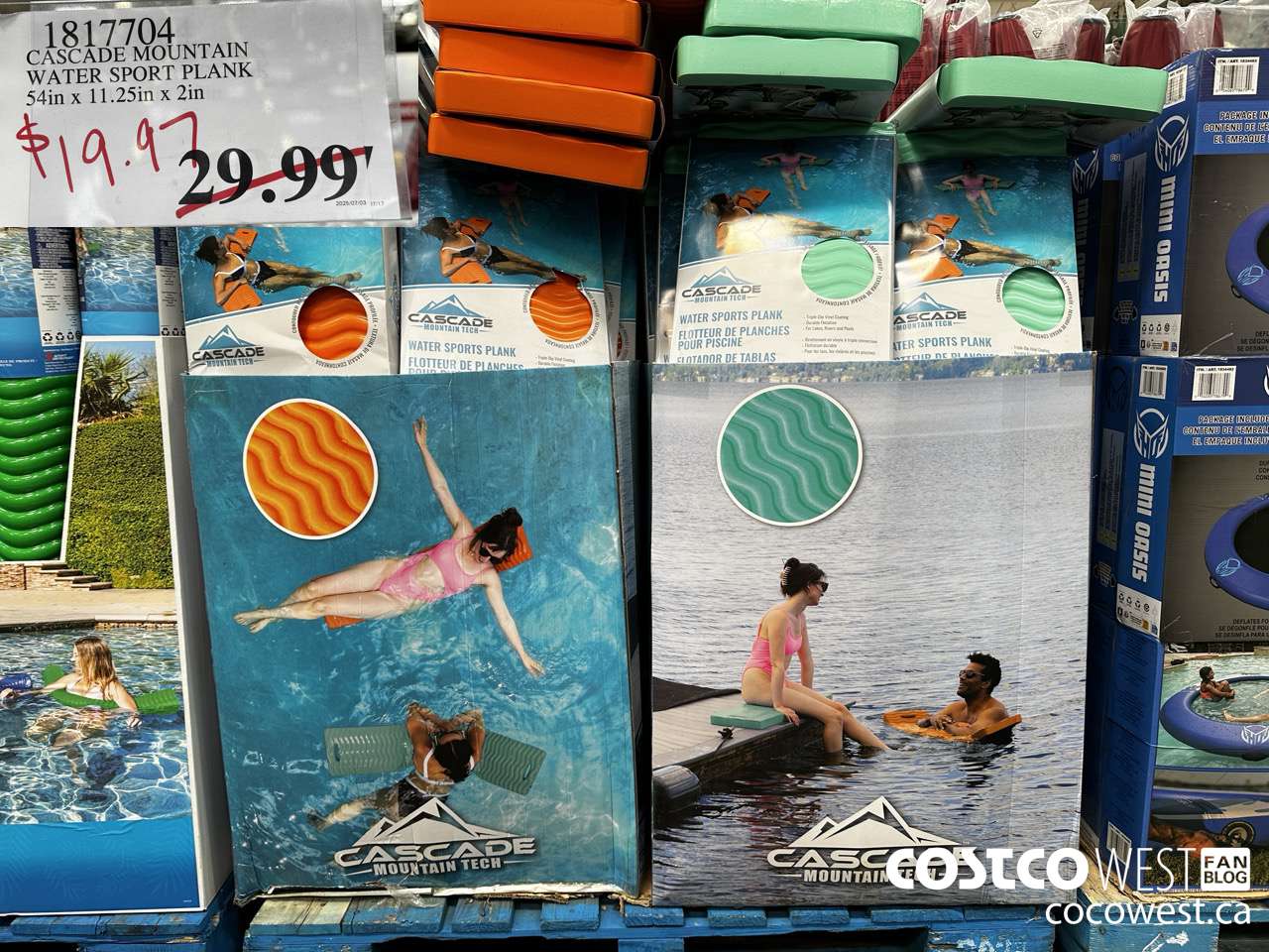 1817704 CASCADE MOUNTAIN WATER SPORT PLANK 54IN X 11.25IN X 2IN $19.97