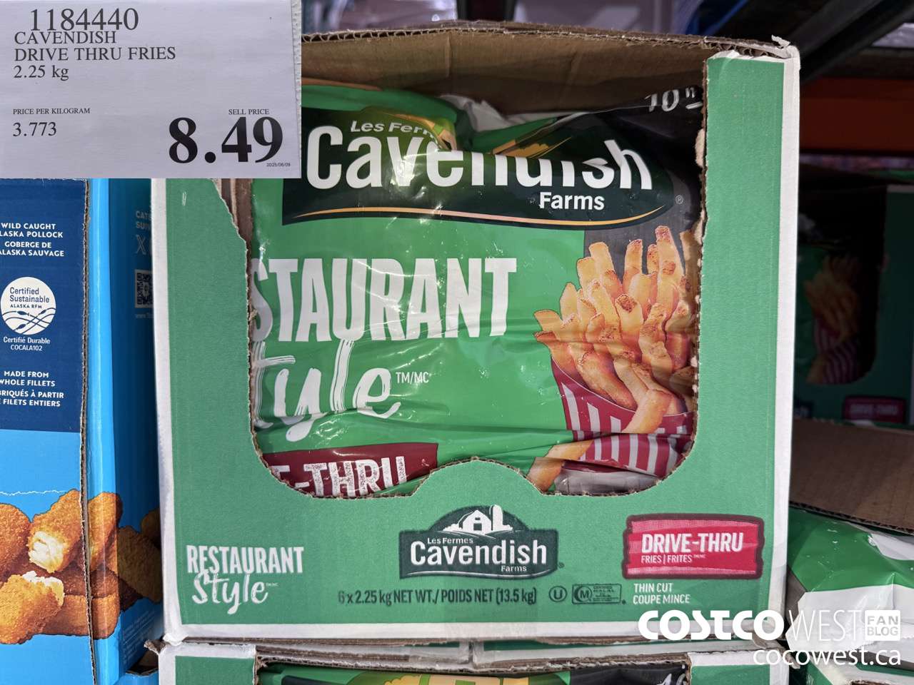 1184440 CAVENDISH DRIVE THRU FRIES 2.25 kg $8.49