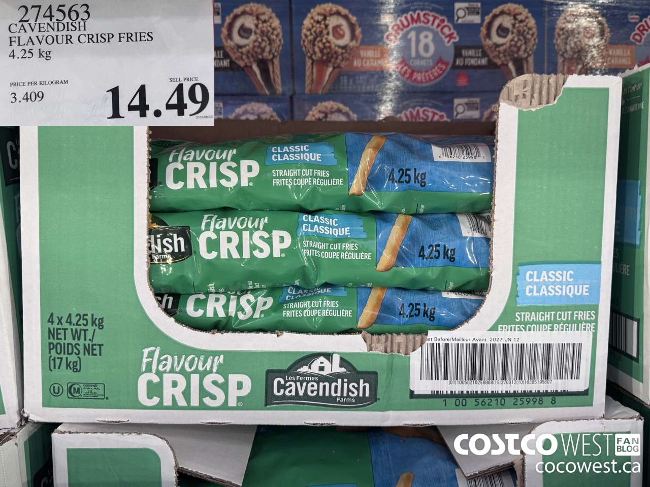 274563 CAVENDISH FLAVOUR CRISP FRIES 4.25 KG $14.49