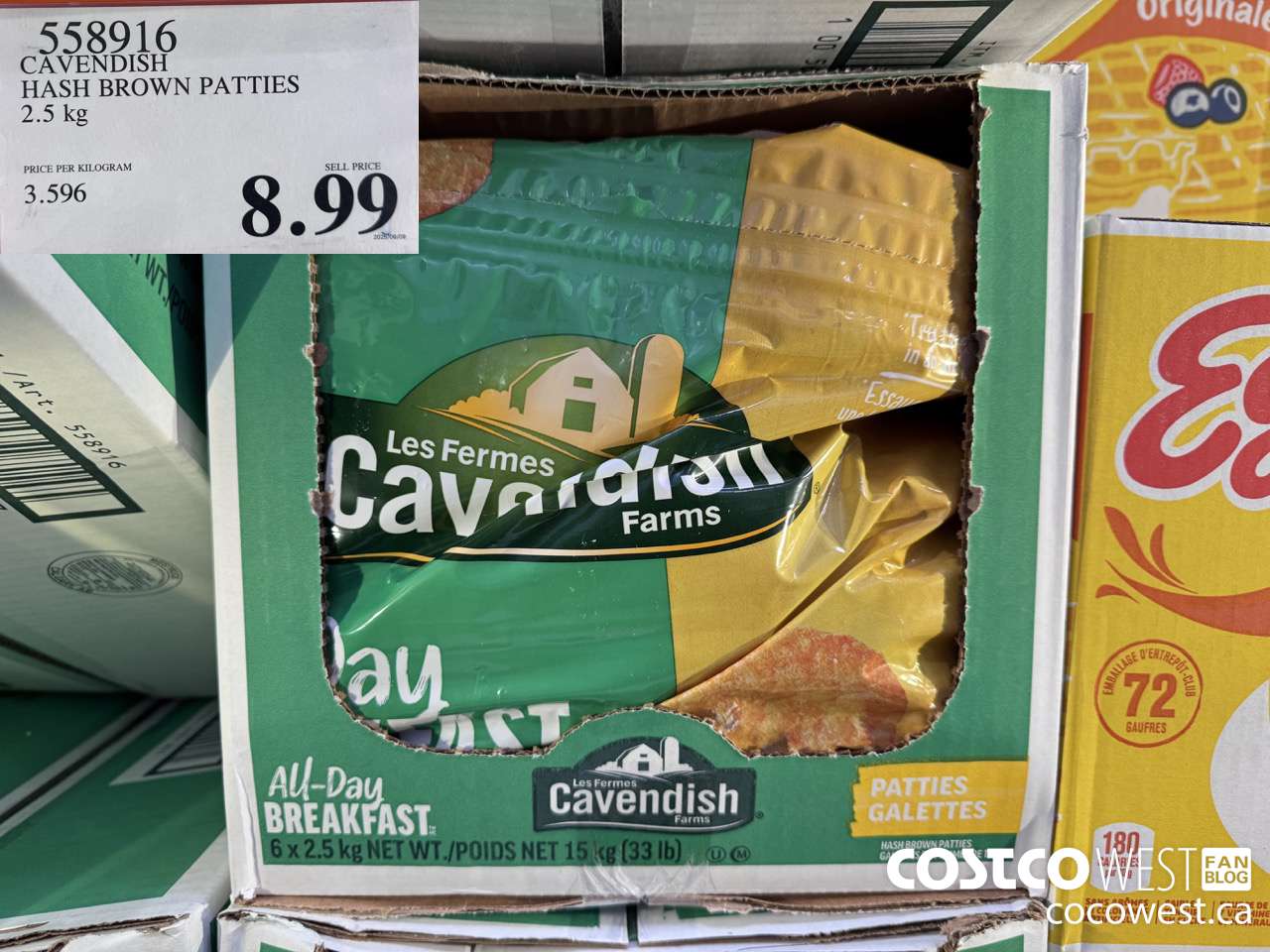 558916 CAVENDISH HASH BROWN PATTIES 2.5 kg $8.99