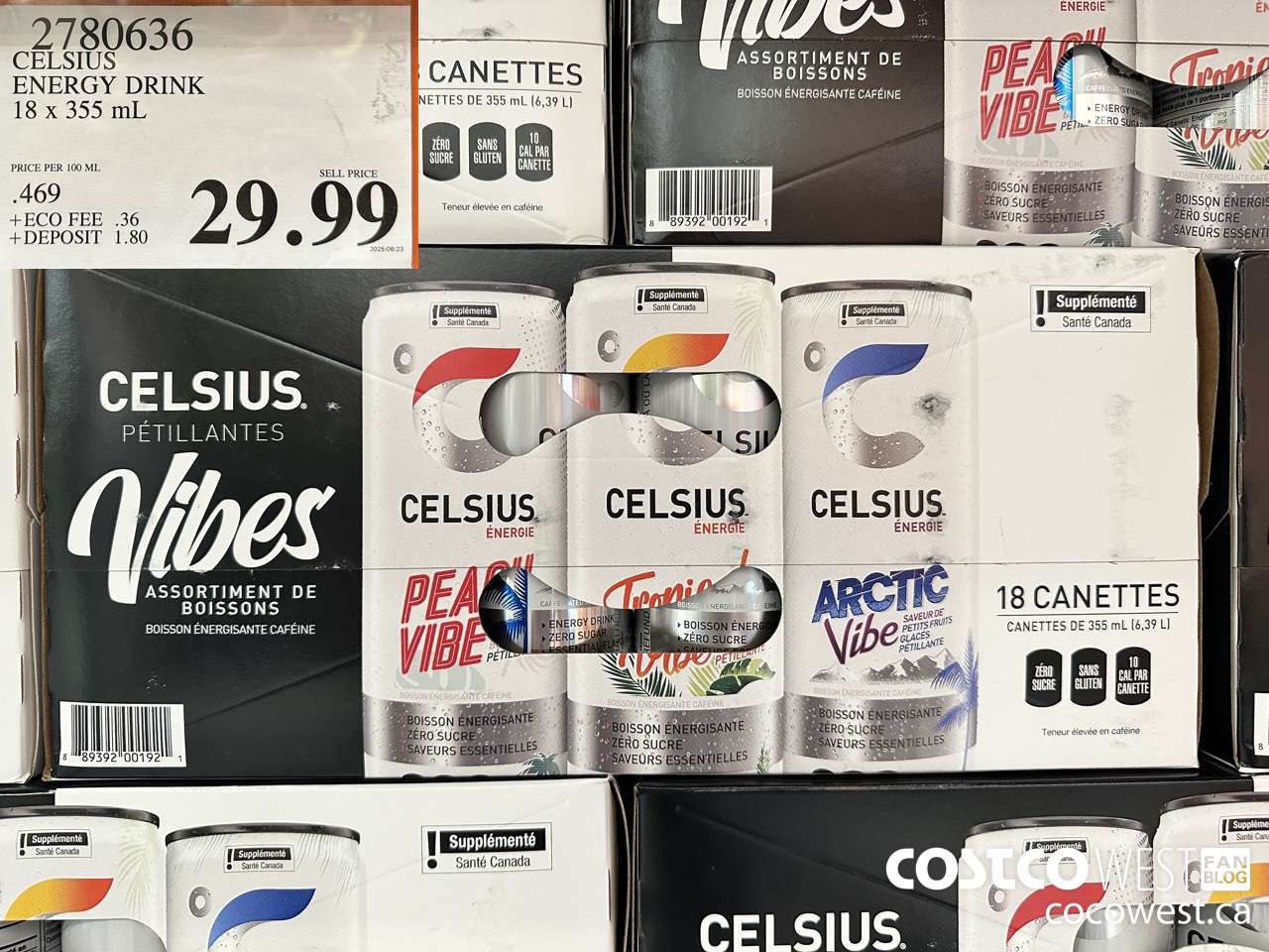 2780636 CELSIUS ENERGY DRINK 18 X 355ML $29.99