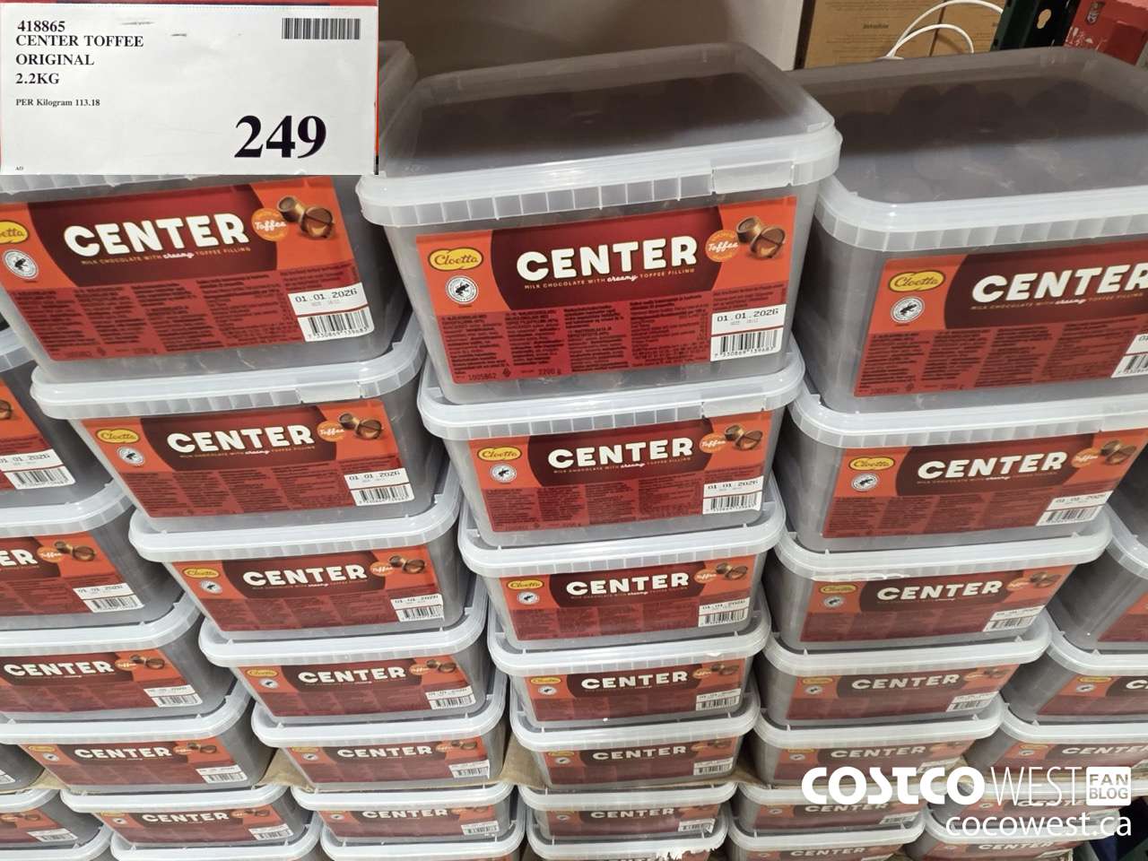 418865 CENTER TOFFEE ORIGINAL 2.2KG $249.00