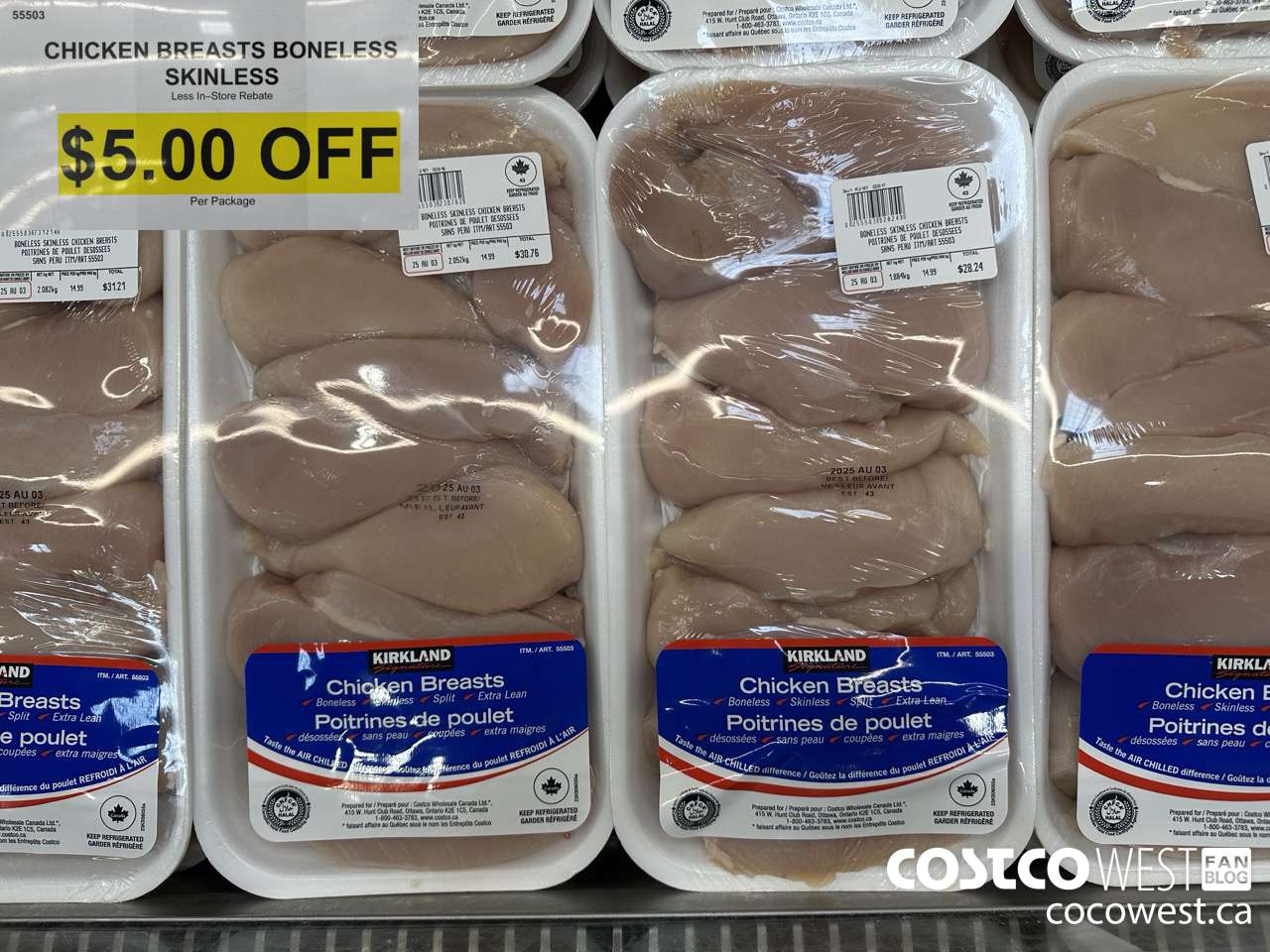 55503 CHICKEN BREASTS BONELESS SKINLESS ($5.00 INSTANT SAVINGS)
