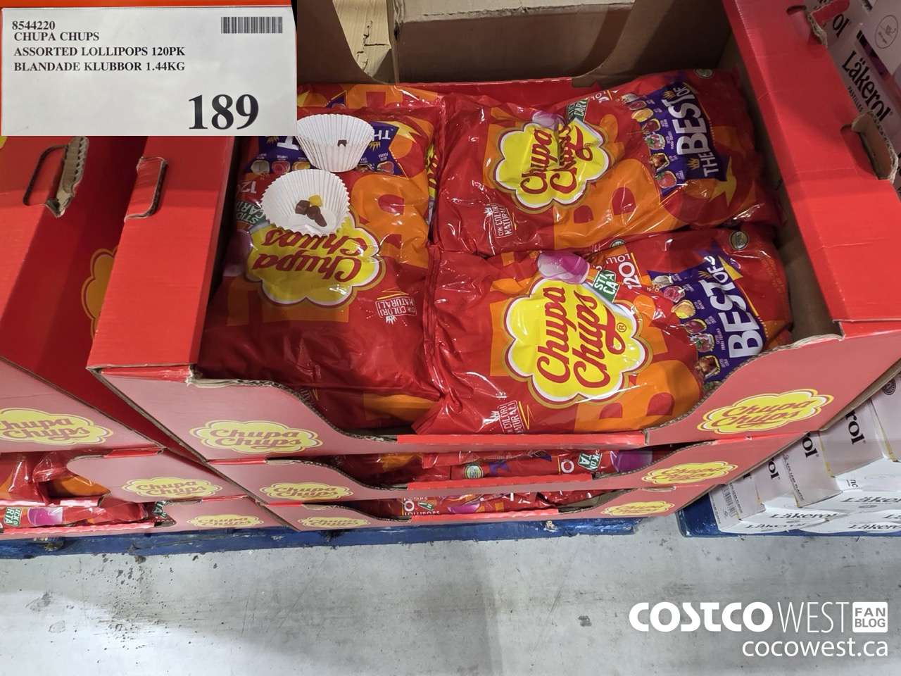 8544220 CHUPA-CHUPS CARAMELOS CON PALO DE SABORES VARIADOS 1,44 KG $189.00