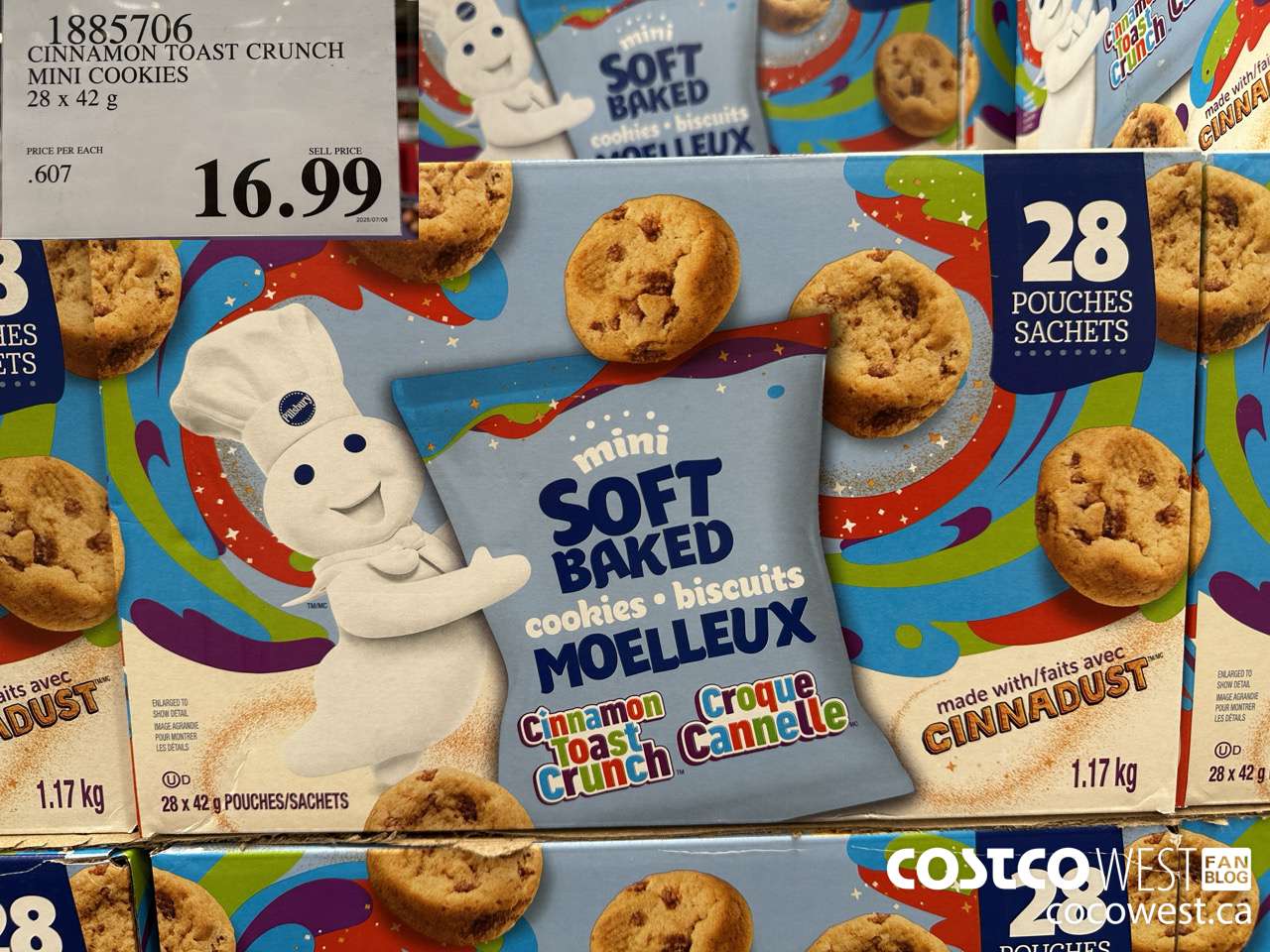 1885706 CINNAMON TOAST CRUNCH MINI COOKIES 28 X 42G $16.99