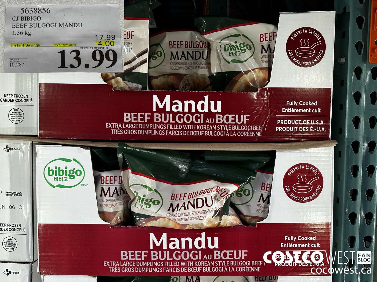 5638856 CJ BIBIGO BEEF BULGOGI MANDU 1.36 kg ($4.00 INSTANT SAVINGS EXPIRES ON 2025-07-20) $13.99