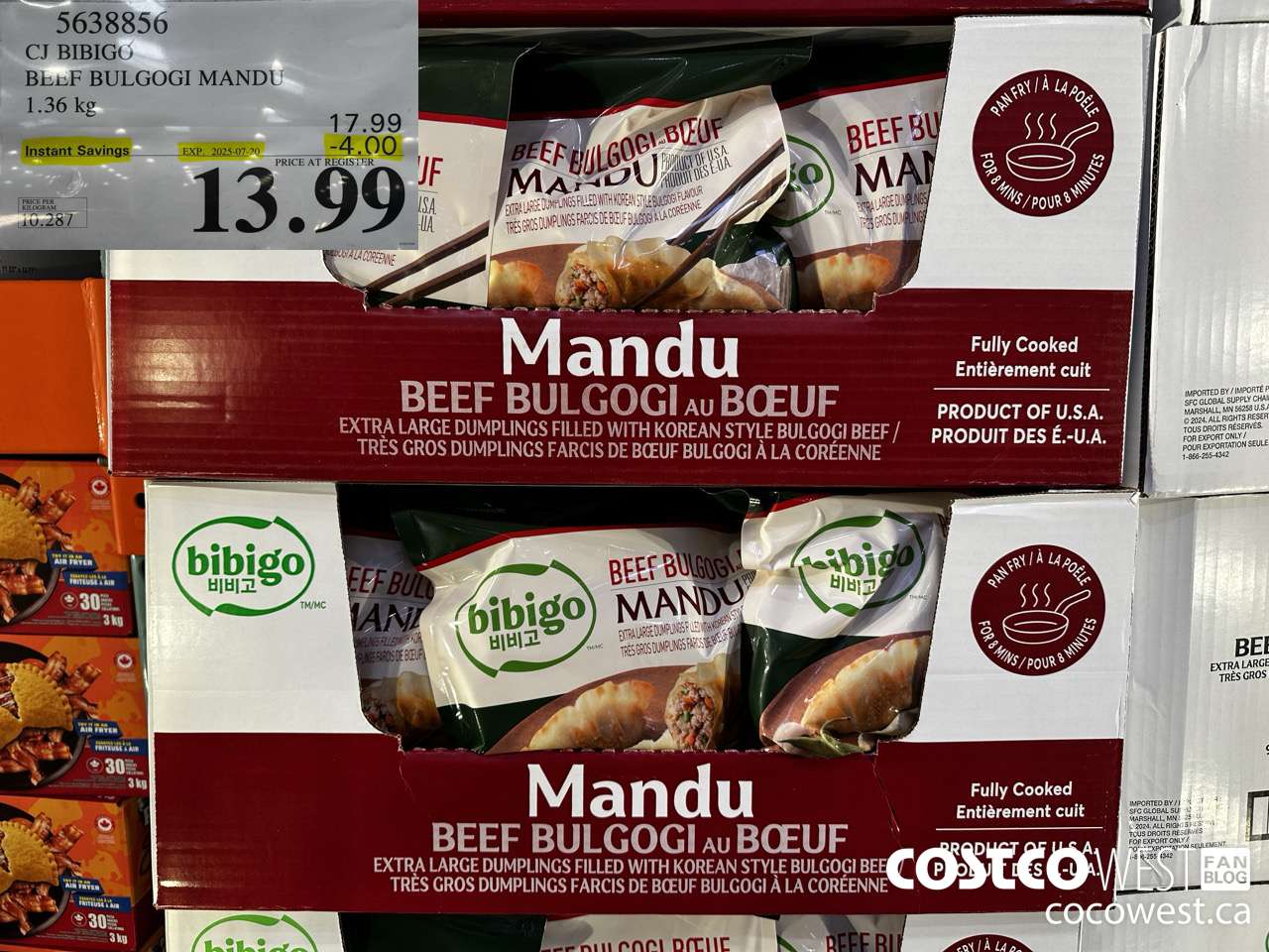 5638856 CJ BIBIGO BEEF BULGOGI MANDU 1.36 kg ($4.00 INSTANT SAVINGS EXPIRES ON 2025-07-20) $13.99
