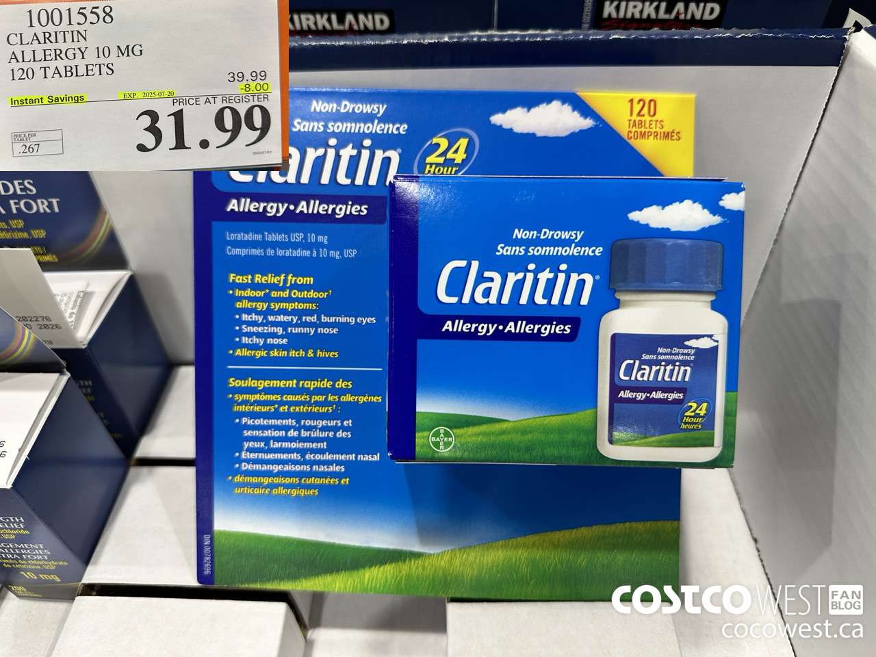 1001558 CLARITIN ALLERGY 10MG 120 TABLETS ($8.00 INSTANT SAVINGS EXPIRES ON 2025-07-20) $31.99