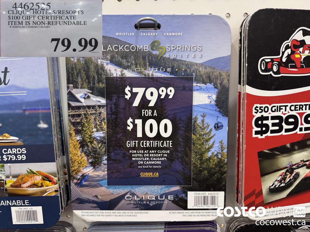 4462525 CLIQUE HOTELS/RESORTS $100 GIFT CERTIFICATE ITEM IS NON-REFUNDABLE $79.99