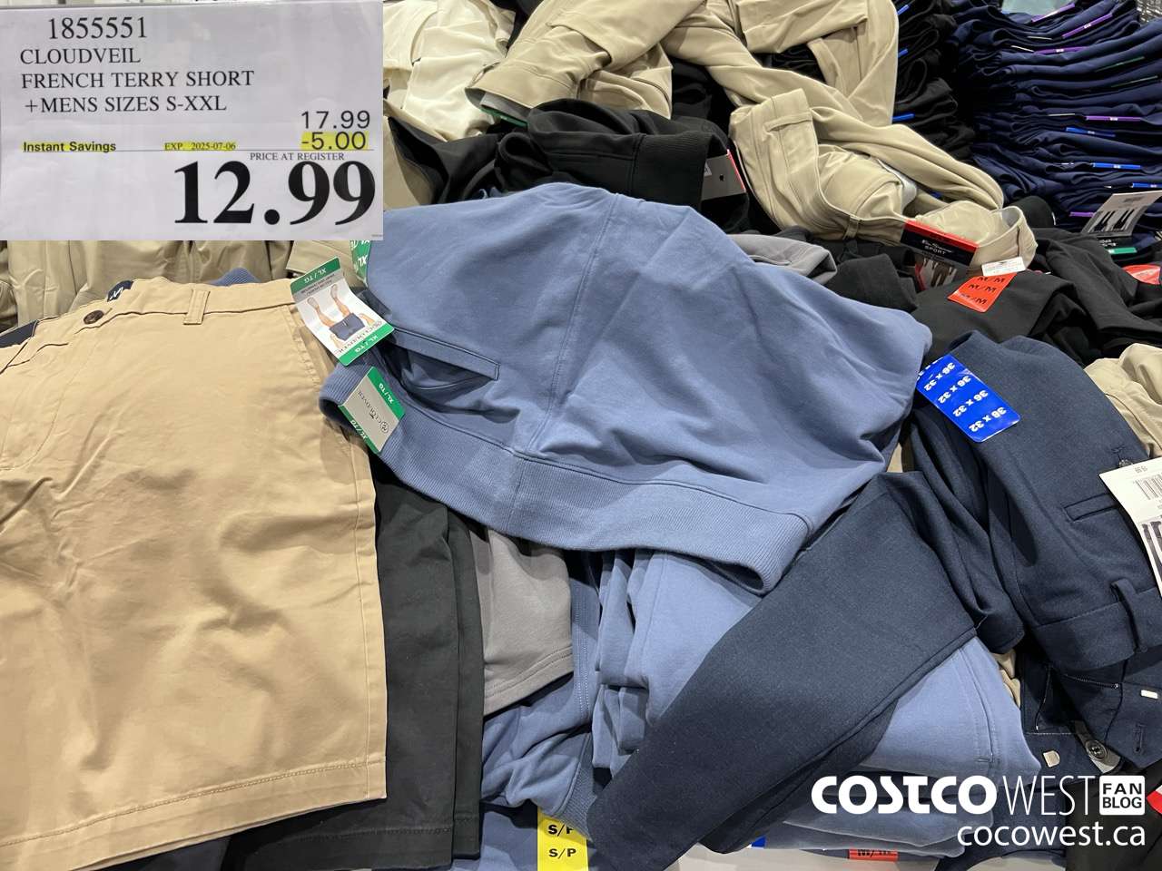 1855551 CLOUDVEIL FRENCH TERRY SHORT MENS SIZES S-XXL ($5.00 INSTANT SAVINGS EXPIRES ON 2025-07-06) $12.99