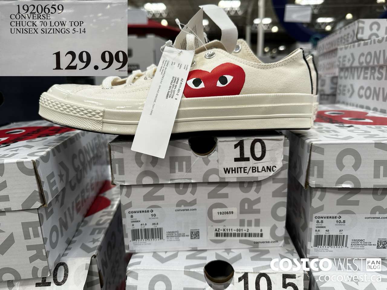 1920659 CONVERSE CHUCK 70 LOW TOP UNISEX SIZINGS 5-14 $129.99