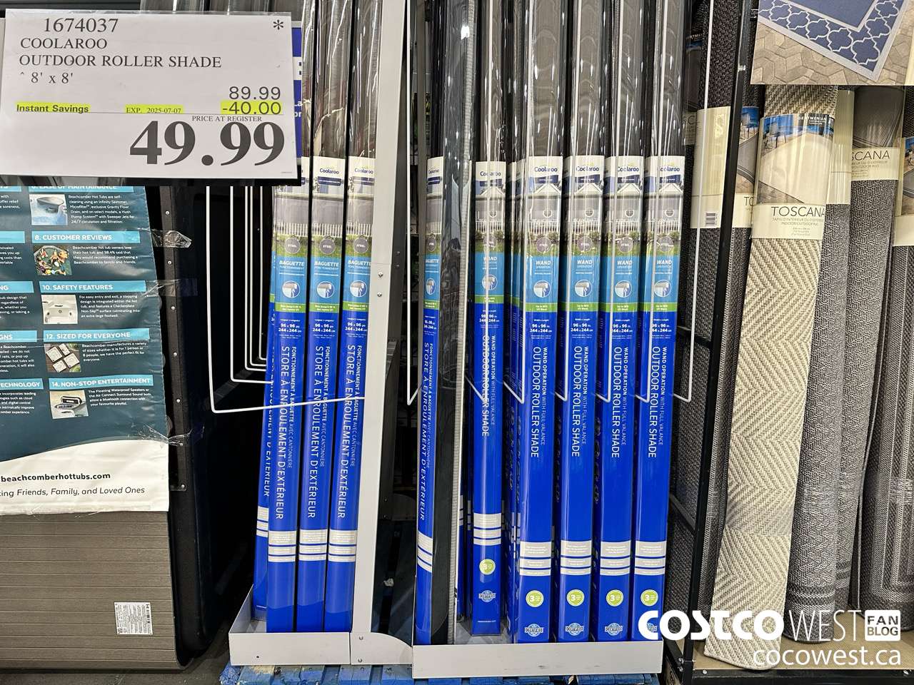 1674037 COOLAROO OUTDOOR ROLLER SHADE 8' X 8' ($40.00 INSTANT SAVINGS EXPIRES ON 2025-07-07) $49.99