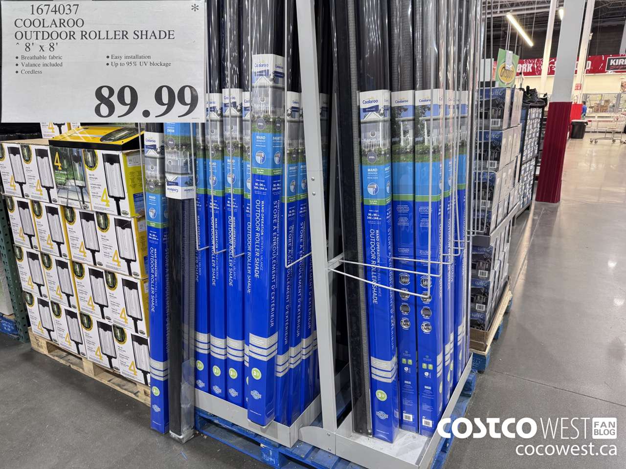 1674037 COOLAROO OUTDOOR ROLLER SHADE 8' X 8' $89.99