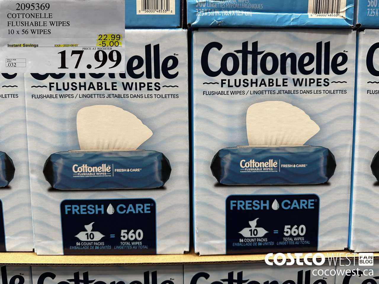 2095369 COTTONELLE FLUSHABLE WIPES 560 UNITS ($5.00 INSTANT SAVINGS EXPIRES ON 2025-08-03) $17.99