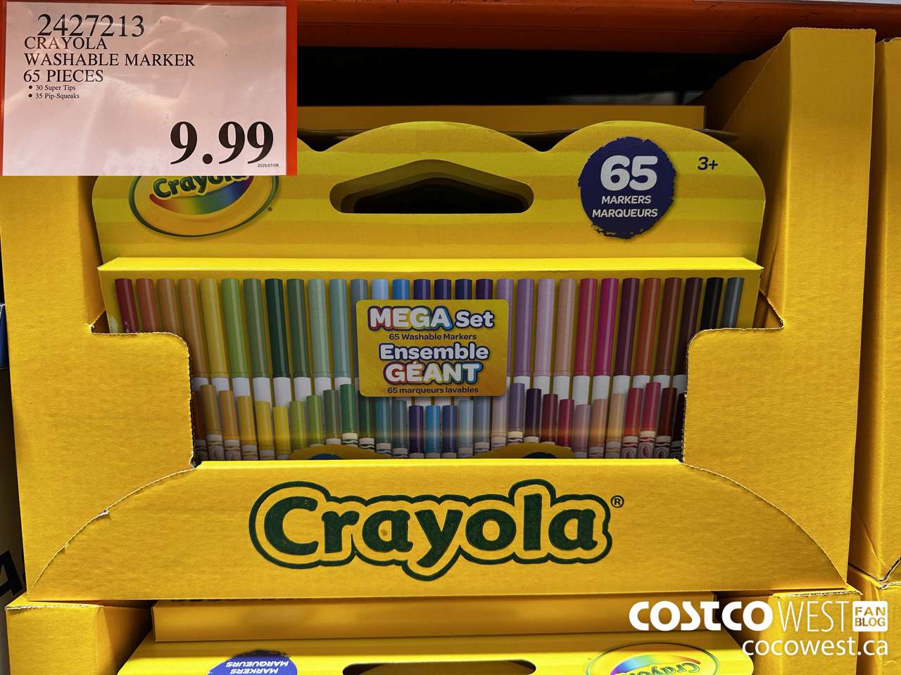 2427213 CRAYOLA MEGA SET 65 WASHABLE MARKERS $9.99