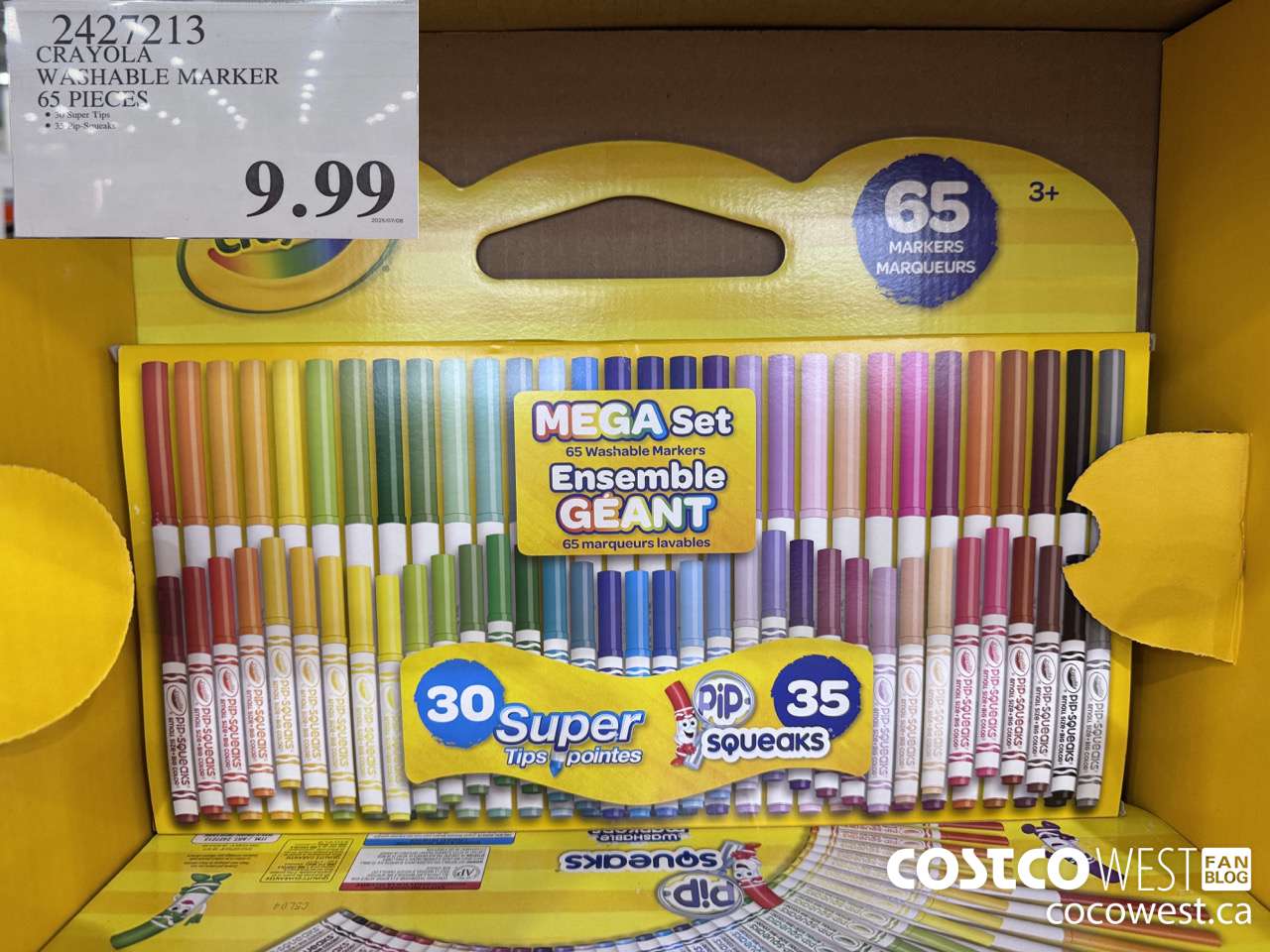 2427213 CRAYOLA MEGA SET 65 WASHABLE MARKERS $9.99