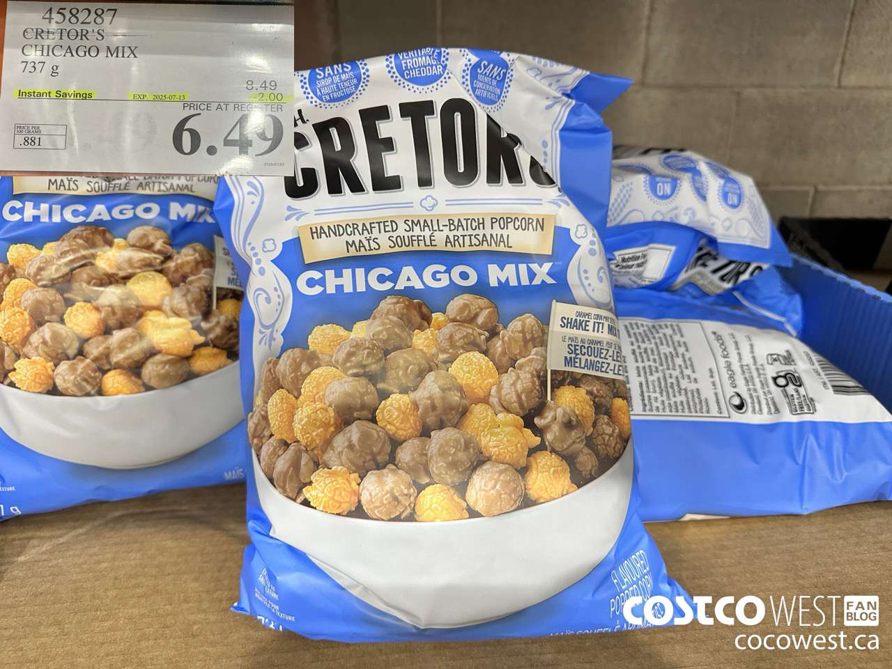 458287 CRETOR'S CHICAGO MIX 737 G ($2.00 INSTANT SAVINGS EXPIRES ON 2025-07-13) $6.49